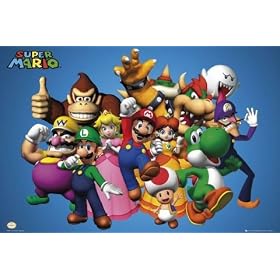 Super Mario Poster ~ Cast of Characters ~ Nintendo Wii Official Merch ~ Exclusive U.K. Import ~ 24x36"