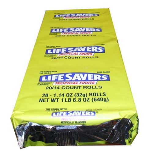Life Savers Candy,tropical Fruits, 1.14-ounce Rolls, 14 Pieces Per Roll (Pack of 20) by Life Savers