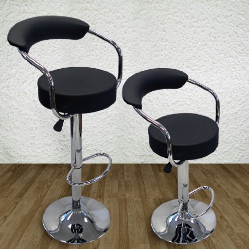 Modern Contemporary Adjustable Bar Stools, Set of 2