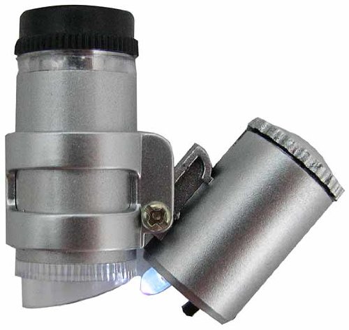 SE Mini UV Pocket Microscope, 45x, LED Illuminated, Storage