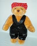 Review Lindon UK  / Lindon Honey Jointed Bear in Leather Look biker outfit