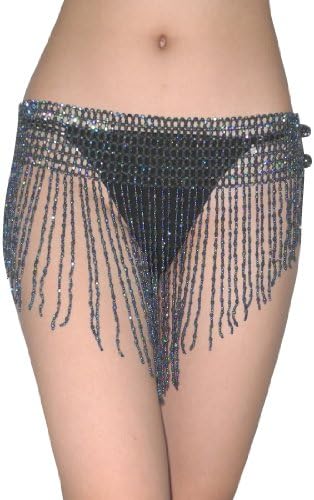 Womens Sexy Exotic Stretchy Belly Dance Skirt / Belt with Beads - Multicolor