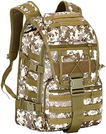 Extra Large 40L Men*Women'S 3D Waterproof Molle Backpack Military 3P Tad Tactical Backpack Assault Travel Bag - Desert Digital