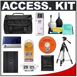 Cameta Incognito Deluxe Gadget Bag + Spare D-LI50 Battery for Pentax + Full-Size Tripod + Cameta Accessory Kit - for Pentax K10D & K20D Digital SLR Cameras