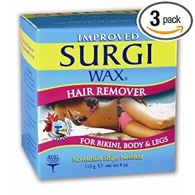 Surgi-wax Hair Remover For Bikini, Body & Legs, 4-Ounce Boxes (Pack of 3)