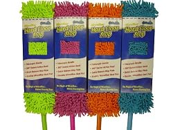 CleanAide Microfiber Hardfloor Mop Kit 8-Pack (2 Green, 2 Fuscia, 2 Orange, 2...