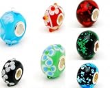 Murano Style Glass Emerald Passion Sterling Core Charm Bead