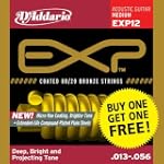 D'Addario EXP12 Coated 80/20 Bronze Medium 6-String Acoustic String Set - Buy One Get One Free
