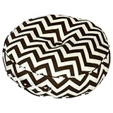 Greendale Home Fashions 20-Inch Round Floor Pillow Zig Zag fabric, Brown