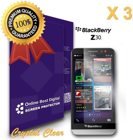 OnlineBestDigital - BlackBerry Z30 Smarthphone Screen Protector, Transparent / HD Clear - OBD Retail Packaging (Pack of 3)