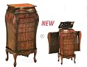All new item Cherry finish wood jewelry armoire cabinet chest with gentle curves
