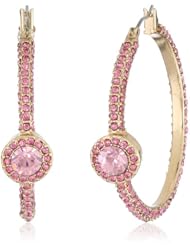Betsey Johnson "Iconic Pinkalicious" Crystal Hoop Earrings
