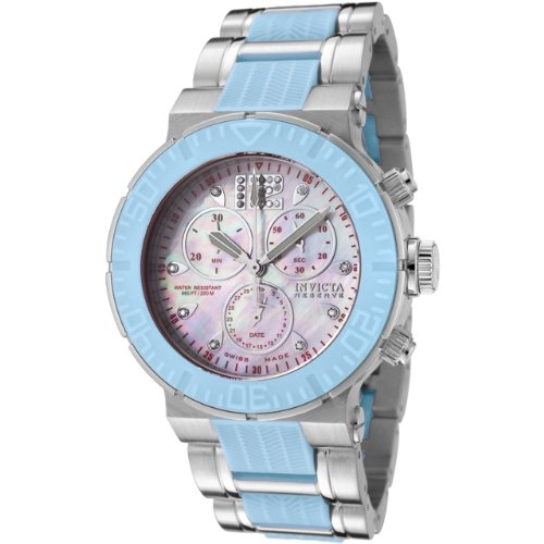 Invicta Women's 0169 Reserve Collection Chronograph Stainless and Blue Rubber Watch