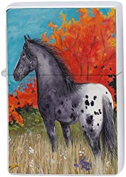 Black Blanket Appaloosa in Autumn Horse by Denise Every Silver Lighter