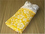 Yellow Hibiscus Flannel and Minkey Blanket-handmade