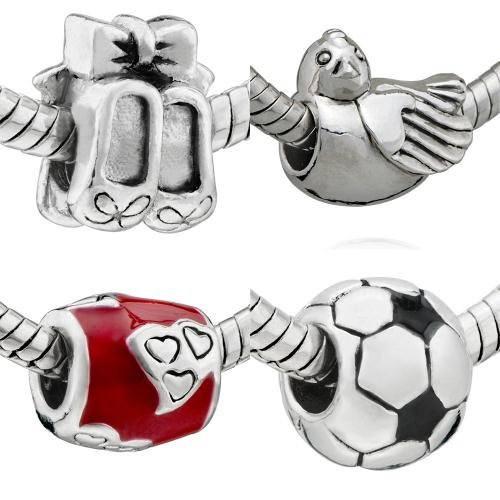 Pugster 4 Pc Beads Charms Set Fits Pandora Chamilia Biagi Charm Bracelet