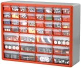 Akro Mils 44 Drawer Cabinet - 10744 - Red and Gray