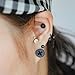 HuaYang Women Men Unisex Unique Nail Shape Carbon Teel Plating Screw Stud Earrings(Black)