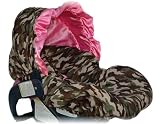 Daddy Camo/Pink with Ruffle Canopy INFANT CAR SEAT COVER