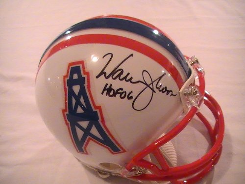 WARREN MOON SIGNED AUTOGRAPHED MINI HELMET HOUSTON OILERS + HOLOGRAM