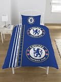 Chelsea FC Football Duvet Cover and Pillowcase 'Stripe' Design Bedding