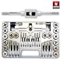 Pro-Grade SAE 40-Piece High-Strength Steel Alloy Hexagon Tap & Die Set - SAE #4 - 1/2"