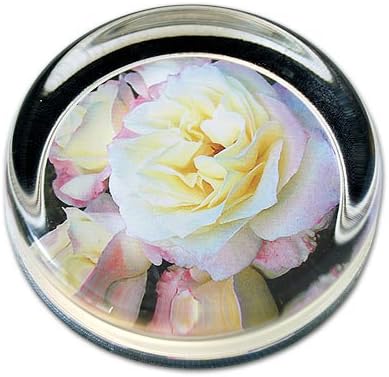 Hint of Pink - Small Round Glass Paperweight