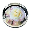 Hint of Pink - Small Round Glass Paperweight