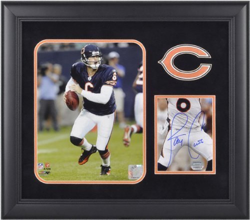 Jay Cutler Autographed Photograph - Chicago Bears Suede Matted Framed Signed Picture