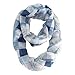 MissShorthair Women's Light Weight Colorful Painting Plaid Tartan Infinity Scarf(Navy)