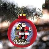 NCAA Nebraska Cornhuskers Hand-Painted Art-Glass Ornament