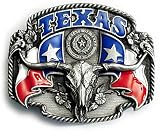 TEXAS Longhorn Belt Buckle State Flags Flower