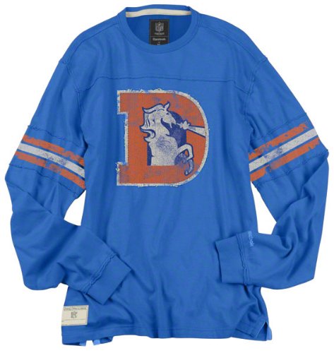 Denver Broncos Vintage Long Sleeve AppliquÃ© Jersey Crew