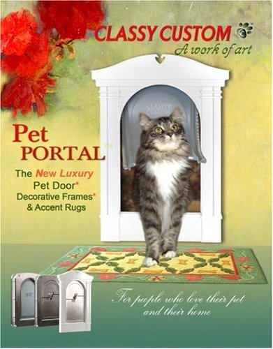 Classy Custom Stainless Steel Magnum Pet Portal Pet Door, White, Medium
