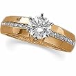 14K Rose Gold Diamond Engagement Ring Semimount - CENTER STONE NOT INCLUDED - 0.21 Ct.