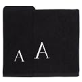 Monogrammed Hand Towel - Black