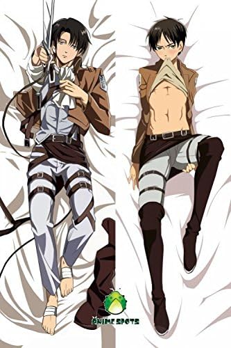 Anime WOW Anime Dakimakura hugging pillow Attack on Titan Levi ; Eren Jaeger(150x50cm)