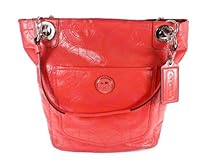 Hot Sale Coach Alex Signature Stitch Patent Leather Tote Handbag 14265 Coral Purse