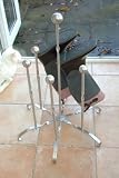 Stainless Steel Silver Welly Boot Stand – Metal Wellington Rack for 3 Pairs