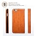 SHIELDON® 100% Genuine Natural Leather Wallet Case Classic Flip Book Style Protective Cover for iPhone 6 Plus (5.5 inch), Hand Made with Bulit-in Stand Function, ID Holder, Money & Credit Cards Slots (Cognac Brown)