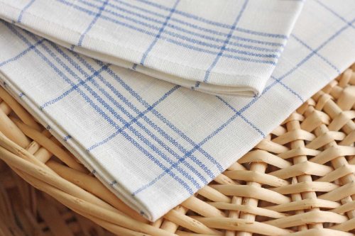 2 Geschirrtücher jeden Tag blau 100% Leinen