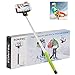 Tontec® Bluetooth Monopod for iPhone with Remote Shutter Button Extendable Self Portraits Selfie Stick Pole for iPhone 6, 6 Plus 5 5S 5C 4S 4 Samsung Galaxy S5 S4 S3 (Green)