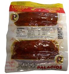 Chorizo Pork Sausage, Mild (Palacios) Mini, 4 pack, 6.5 oz (185g)