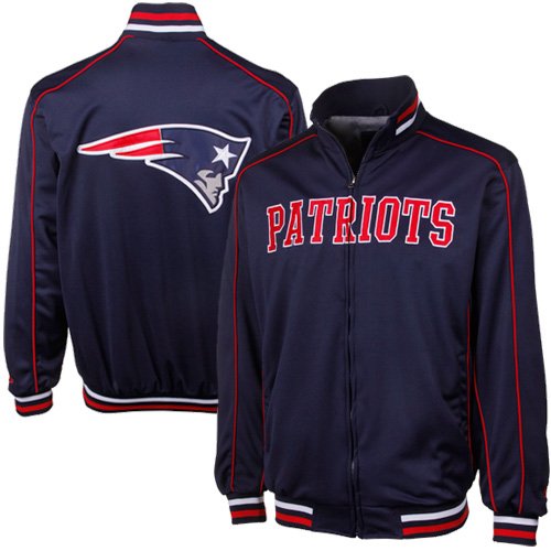 NFL Men's New England Patriots Team Color Full Zip Track Jacket (Blue, Large)
