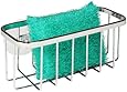 InterDesign Gia Kitchen Sink Suction Holder for Sponges, Scrubbers, Soap - Stainless Steel