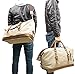 BAOSHA Oversized Canvas PU Leather Travel Tote Duffel Bag Weekender Overnight Bag (Blue)