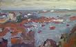Lovers View, 1985 Original Oil Painting on Board By Carmel Art Association Artist Victor Di Gesu - Unframed Artwork