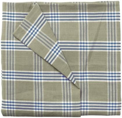 At Home with Marieke, Tablecloth check natural blue - 60" x 98" - Plaid