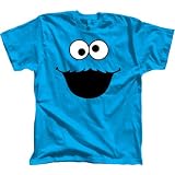 Sesame Street Cookie Monster Face Blue Mens T-shirt