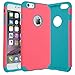 iPhone 6 Plus / 6S Plus Case, MagicSky Anti-Scratch Slim Dual Layer Silicone + PC Hard Case Cover for iPhone 6 Plus / iPhone 6S Plus - Sky Blue/Rose Red